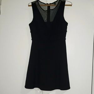 Forever 21 Black Beaded Mesh V LBD
